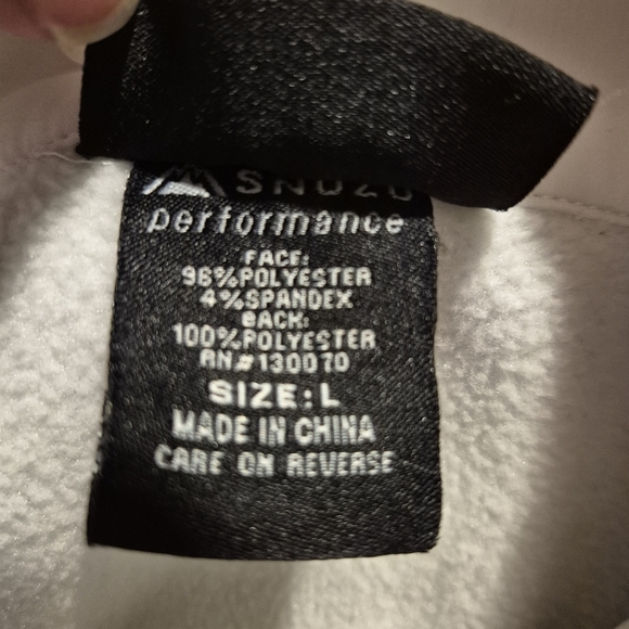 Snozu Performance men's size Large white / gray fleece lined lightweight jacket - Picture 7 of 7